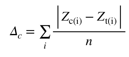Imagem 4: Equação para a estatística Delta de John Burrows.